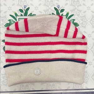 Cozy Striped Red and Cream Kids Beanie